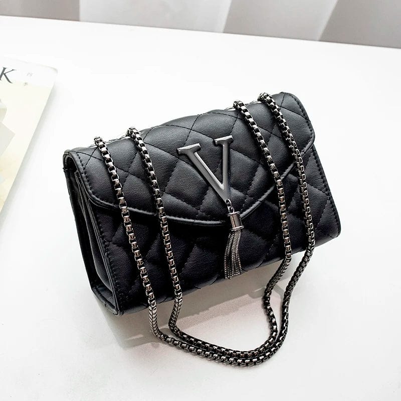 Women PU Leather Black Handbags