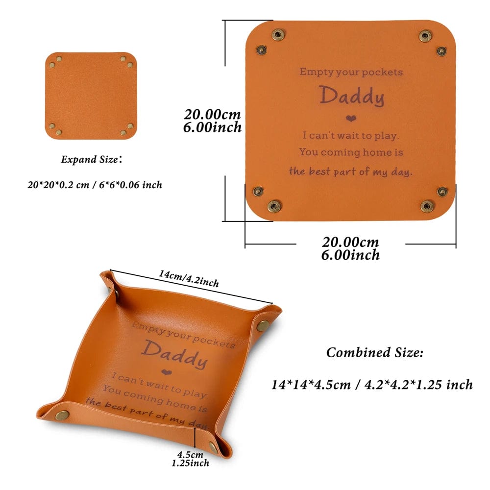 Father's Day Key Leather Storage Empty Tray Gift