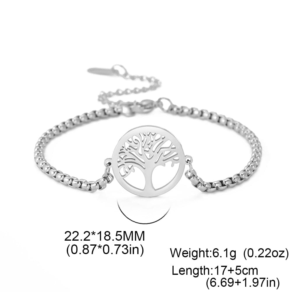 Bracelet For Women Stainless Steel Bracelets Hollow Life Tree Classic Fashion Style Jewelry Wedding Party Gifts