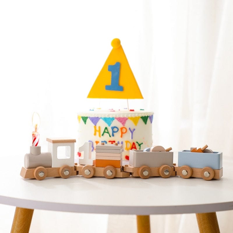 Wooden Train Birthday Toy  Learning Toys Baby Educational Toys  Wooden Trolley  Baby Learning Toys  Number Of Wood Baby's Toys