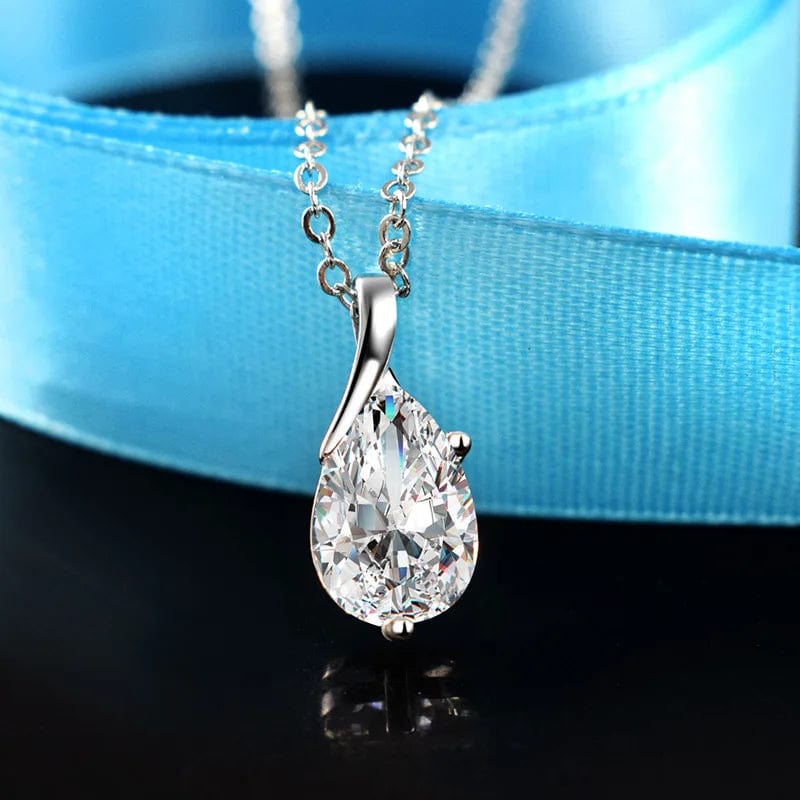 Angel Tears Silver Crystal Necklace Jewelry Gift