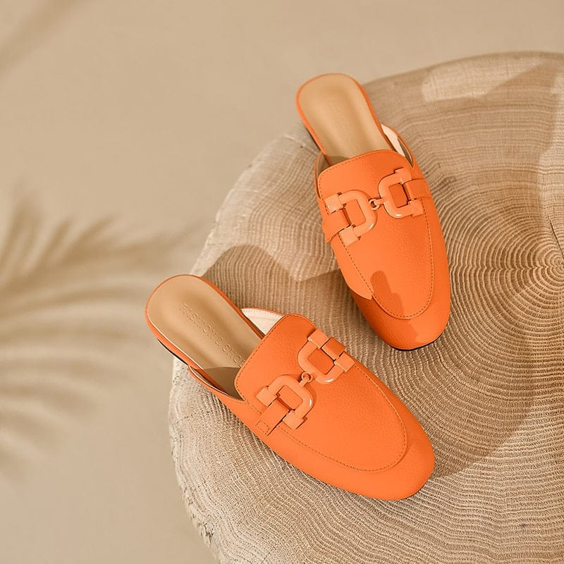 Women Flat Shoes Leather Summer Candy Color Walk Shoes Slip-on Lazy Loafers Causal Moccasin Comfortable Mules Driving Shoes