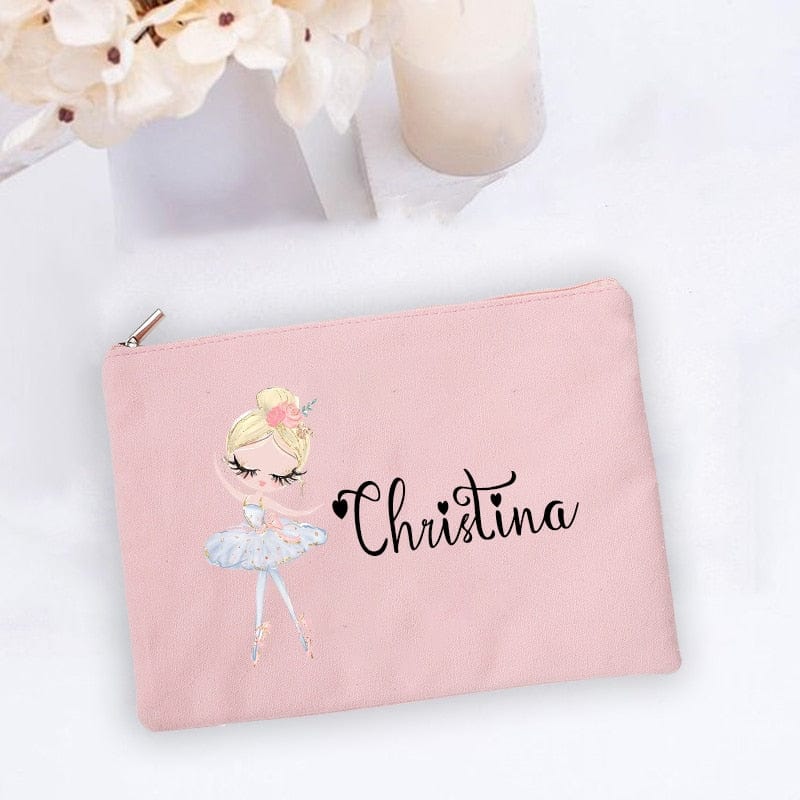 Dance Girl Pencil Case Personalized Custom Name Stationery Supplies Storage Bags Travel Toiletry Pouch Makeup Bag Gift for Girls