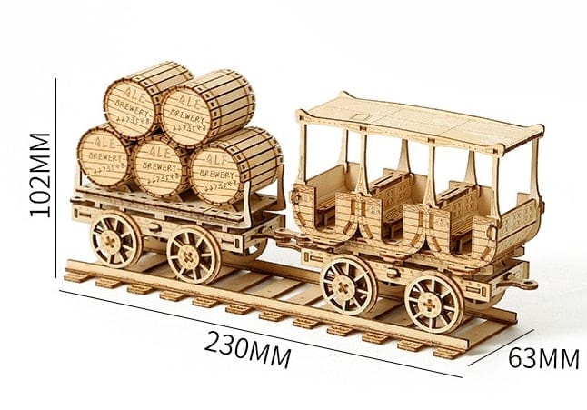 Wooden Puzzles Toys Army Jeep Model Montessori Toys Steam Train Model Building Kits for Kids Gift Home Decor