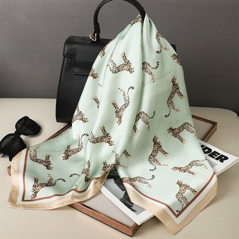 2023 Silk Shawl Print Headscarf Hair Wrap Neckerchief Female Satin Square Scarf For Women Headband Foulard