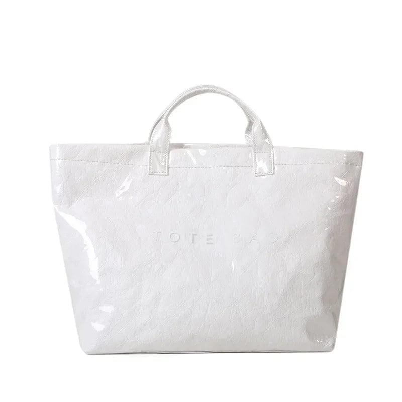 Women Large Capacity Vintage Paper Look Tote Bag