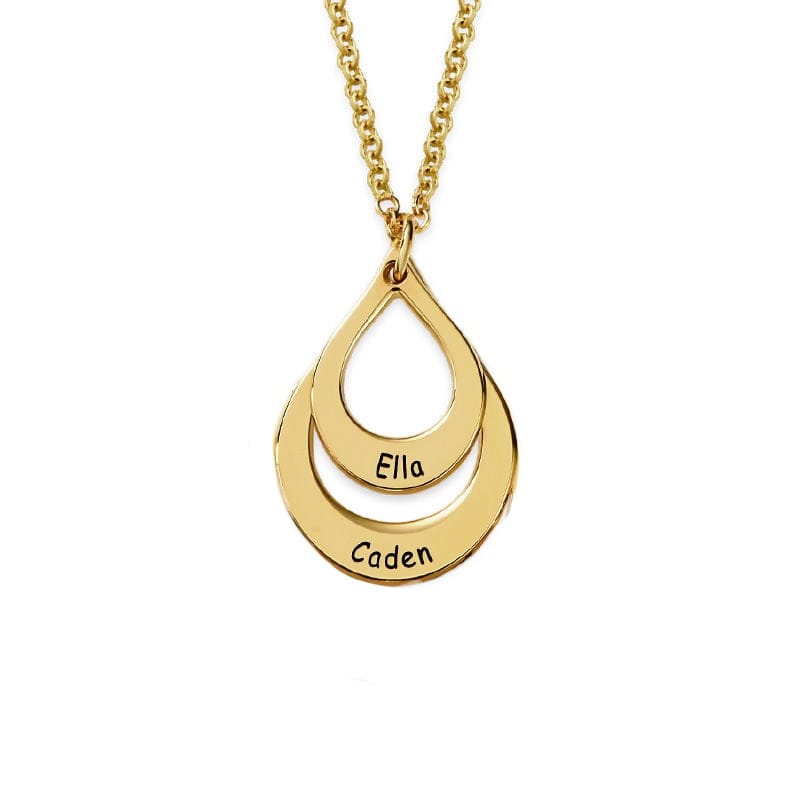 Personalized Jewelry Water Drop Family Name Necklaces Stainless Steel Customized Necklaces Pendants Women Mothers Day Gift