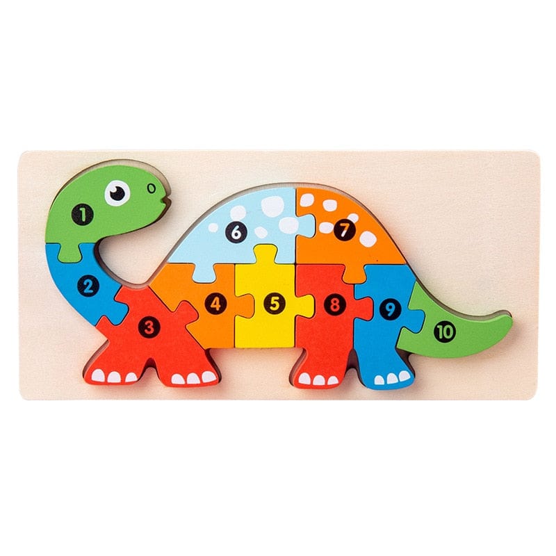 Wooden Toddler Puzzles for Kids Learning Toys for Toddlers 2 3 4 5 Years Old Top 3D Puzzle Educational Dinosaur Toy