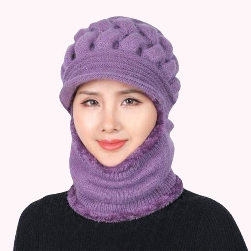 Coral Fleece Winter Hat Beanies Women's Hat Scarf Warm Breathable Wool Knitted Hat For Women Double Layers Protection Caps