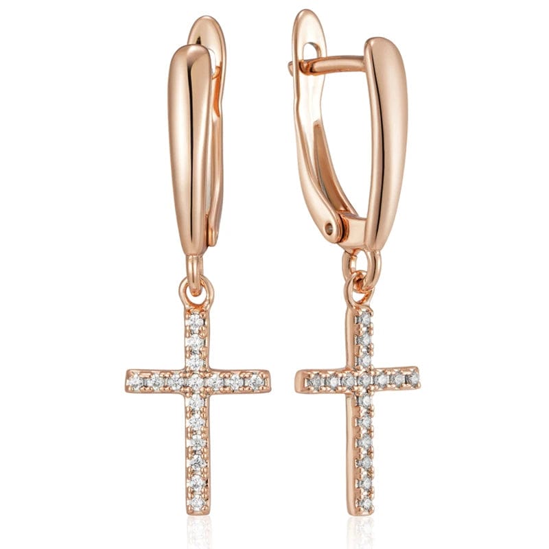 Faith Cross Drop Earring