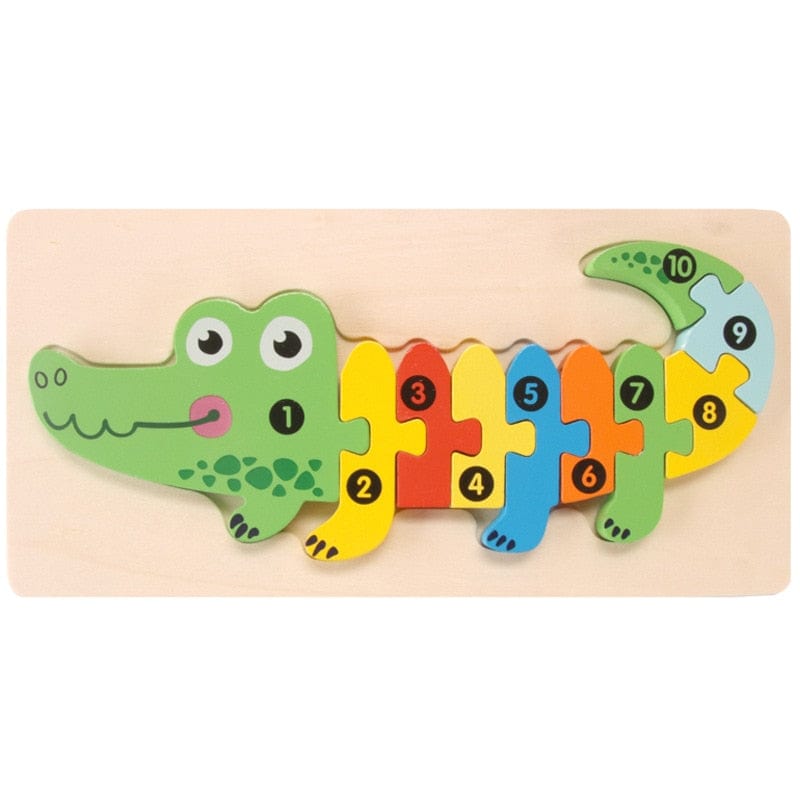 Wooden Toddler Puzzles for Kids Learning Toys for Toddlers 2 3 4 5 Years Old Top 3D Puzzle Educational Dinosaur Toy