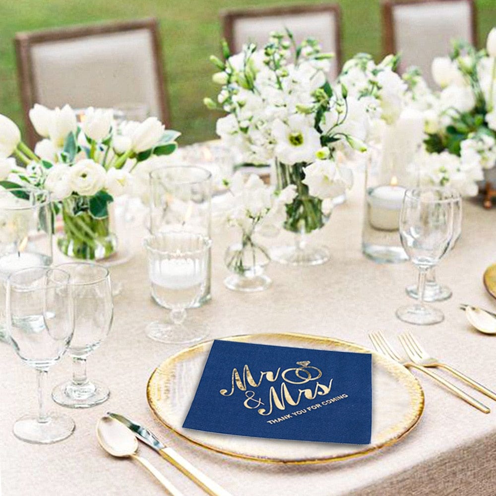 Custom Mr&Mrs Wedding Paper Napkins