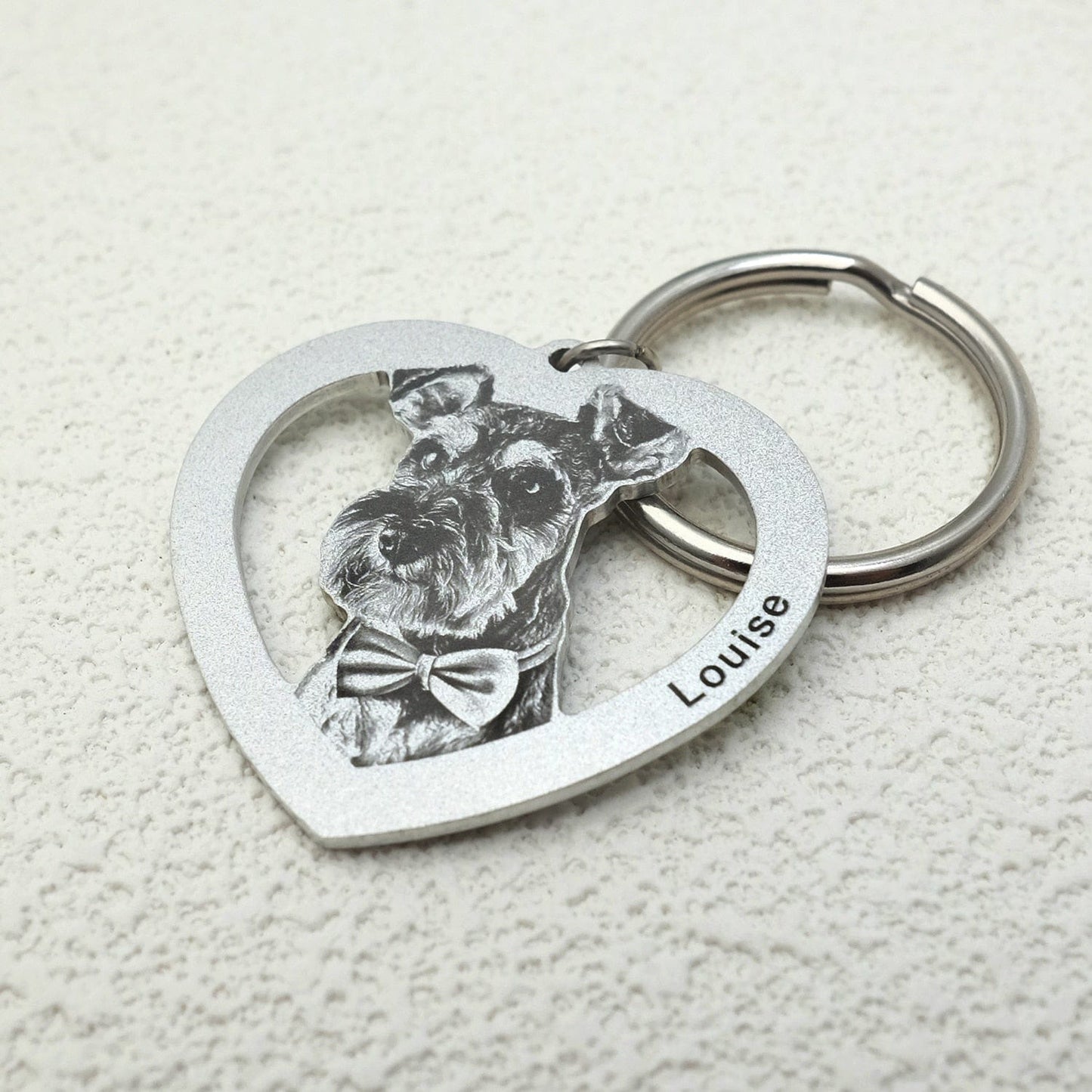 Custom Photo Engraved Memorial Key Chain Your Dog Pet Portrait Customize Gift