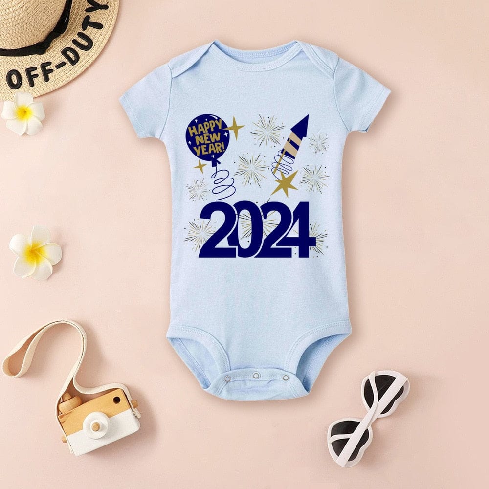 Baby Bodysuit Hello 2024 Infant Romper New Year Baby Gift Toddler Short Sleeve Jumpsuit Boys Girls Clothes Newbron Shower Present