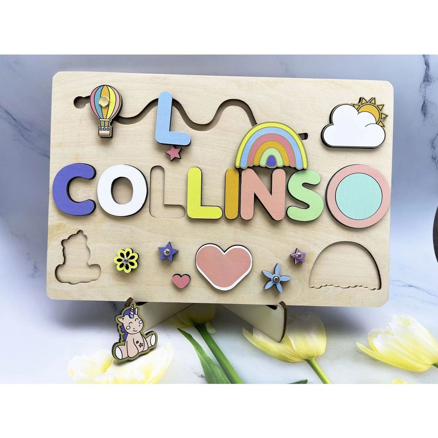 Personalized Custom First Name Wooden Puzzle Educational Toys For Toddlers Early Learning Gifts For Kids Baby Toy Boy & Girl Gift