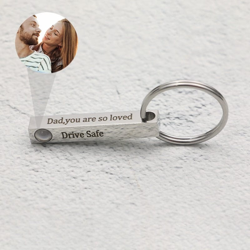 Custom Projection Photo Text Bar Necklace Gift Jewelry