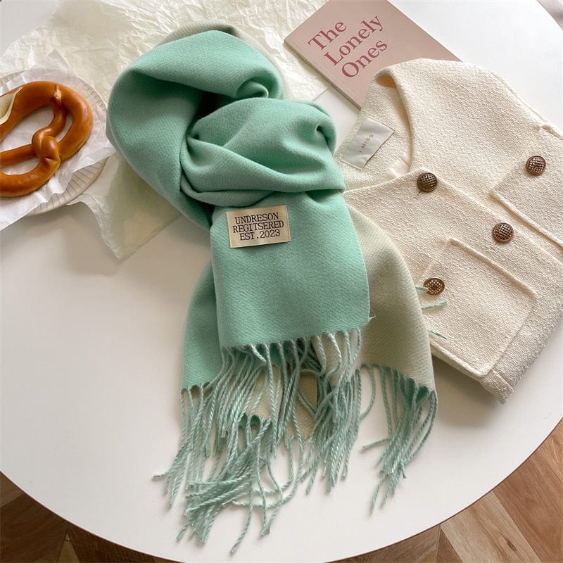 Fashion Solid Warm Scarf New Design Pashmina Winter Double Side Diffrent Color Shawl Wraps Bufanda with Tassel Blanket