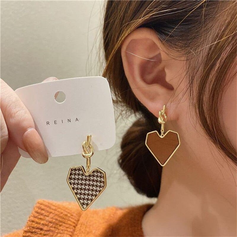 Fashion Rhinestone Transparent Pink Heart Earrings for Women Advanced Design Luxury Zircon Earrings Wedding Party Jewelry Gift