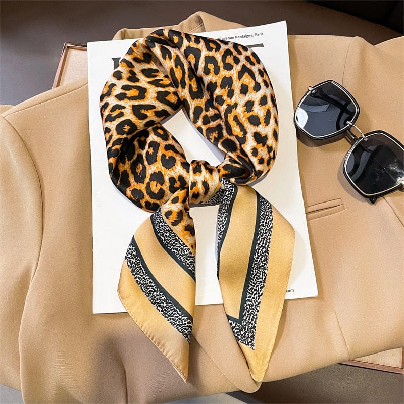 2023 Silk Shawl Print Headscarf Hair Wrap Neckerchief Female Satin Square Scarf For Women Headband Foulard