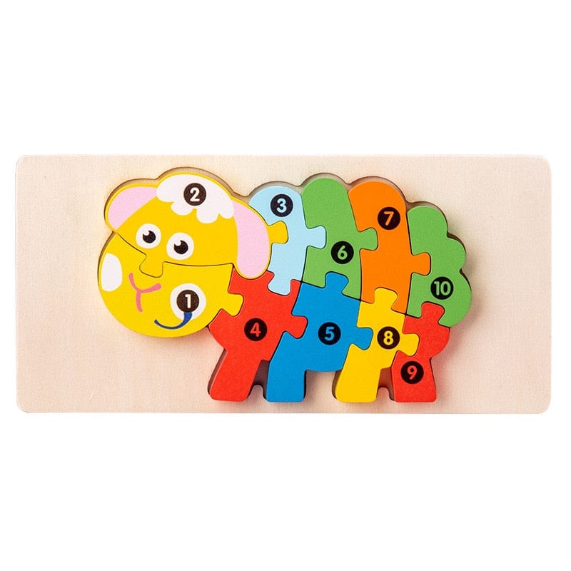 Wooden Toddler Puzzles for Kids Learning Toys for Toddlers 2 3 4 5 Years Old Top 3D Puzzle Educational Dinosaur Toy