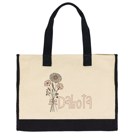 Custom Name September Birthflower Totebag