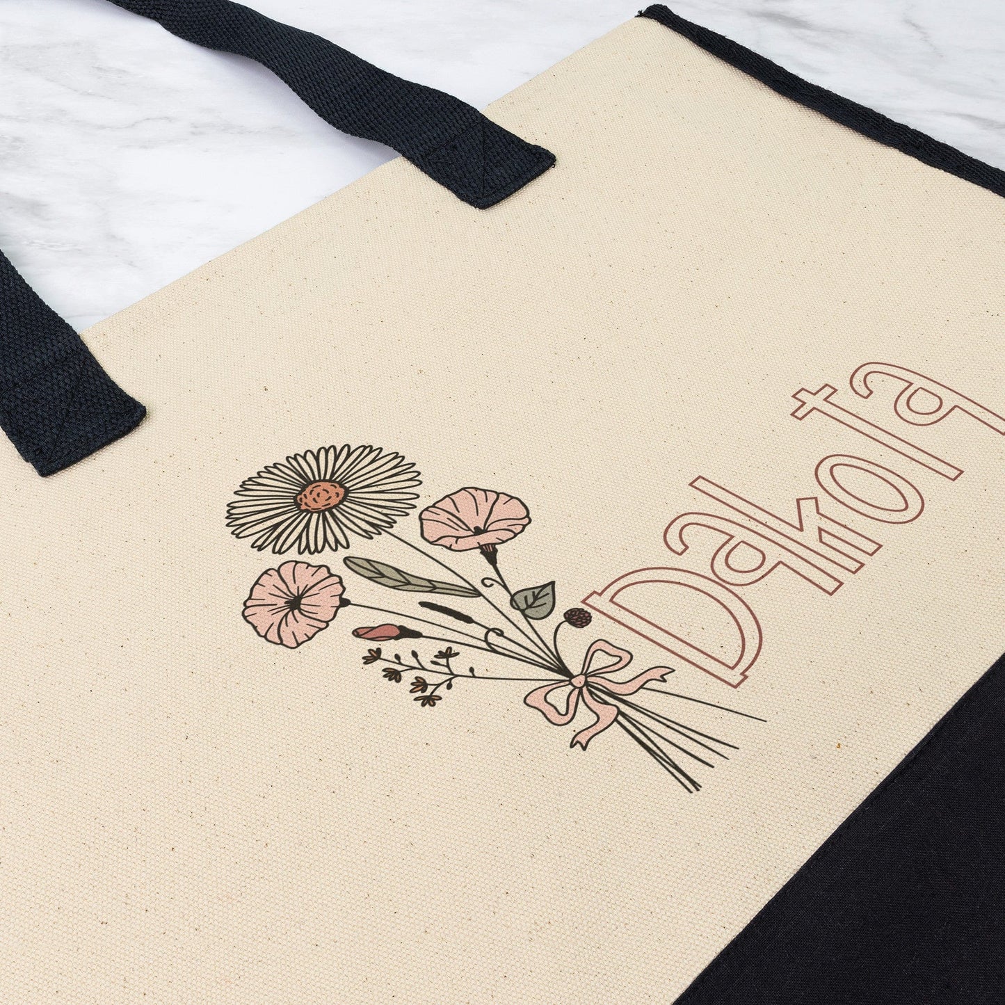 Custom Name September Birthflower Totebag