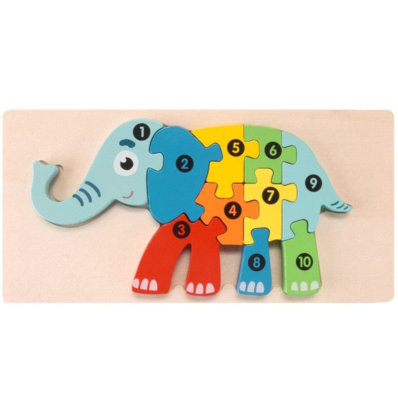 Wooden Toddler Puzzles for Kids Learning Toys for Toddlers 2 3 4 5 Years Old Top 3D Puzzle Educational Dinosaur Toy