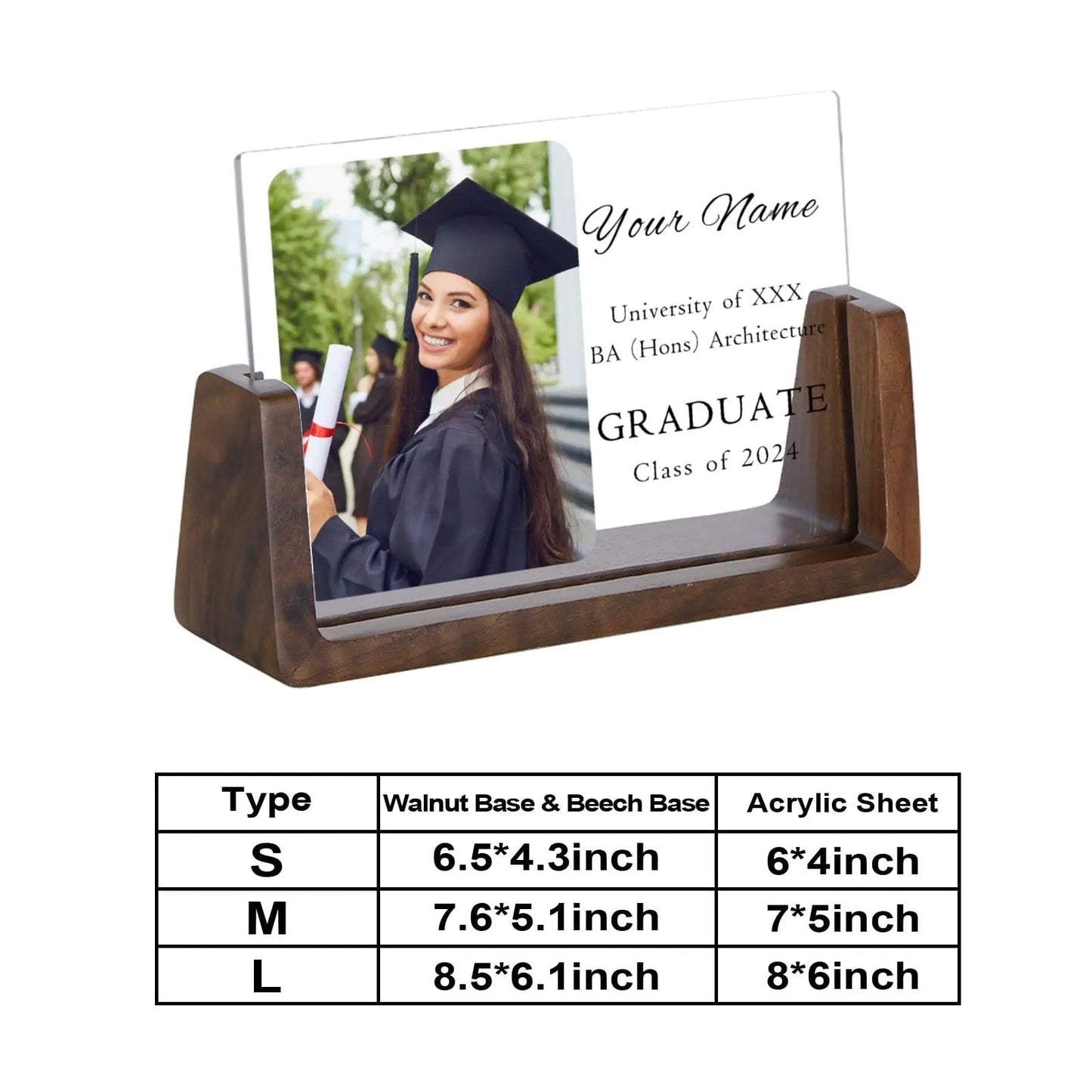 Custom Photo Text Acrylic Graduation Plaque