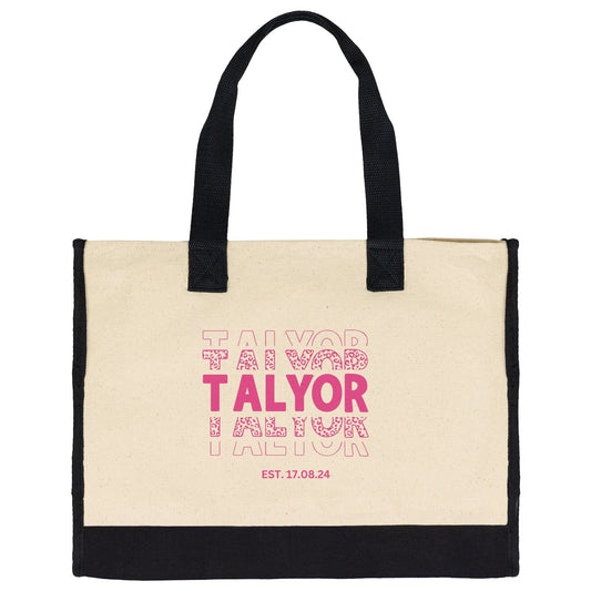 Custom Name Blushing Pink Tote Bag