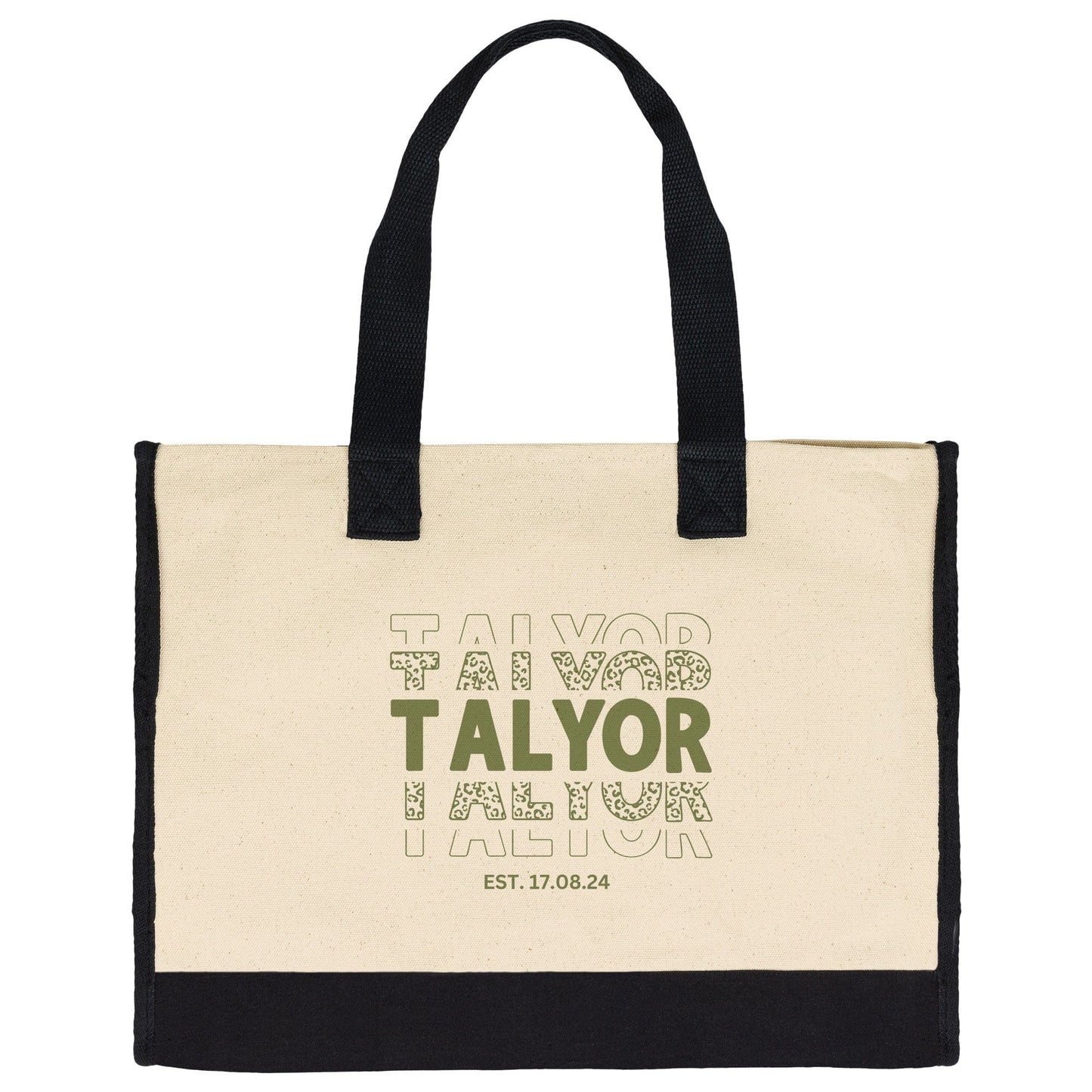 Custom Name Kiwi Green Tote Bag