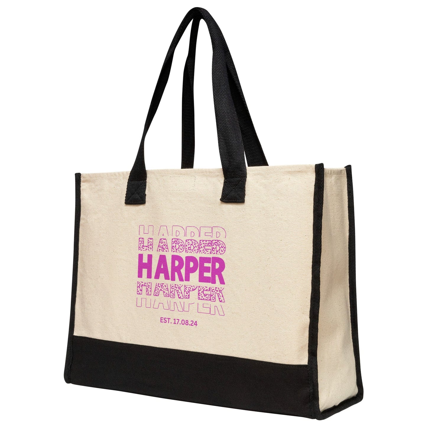 Custom Name Hot Pink Tote Bag