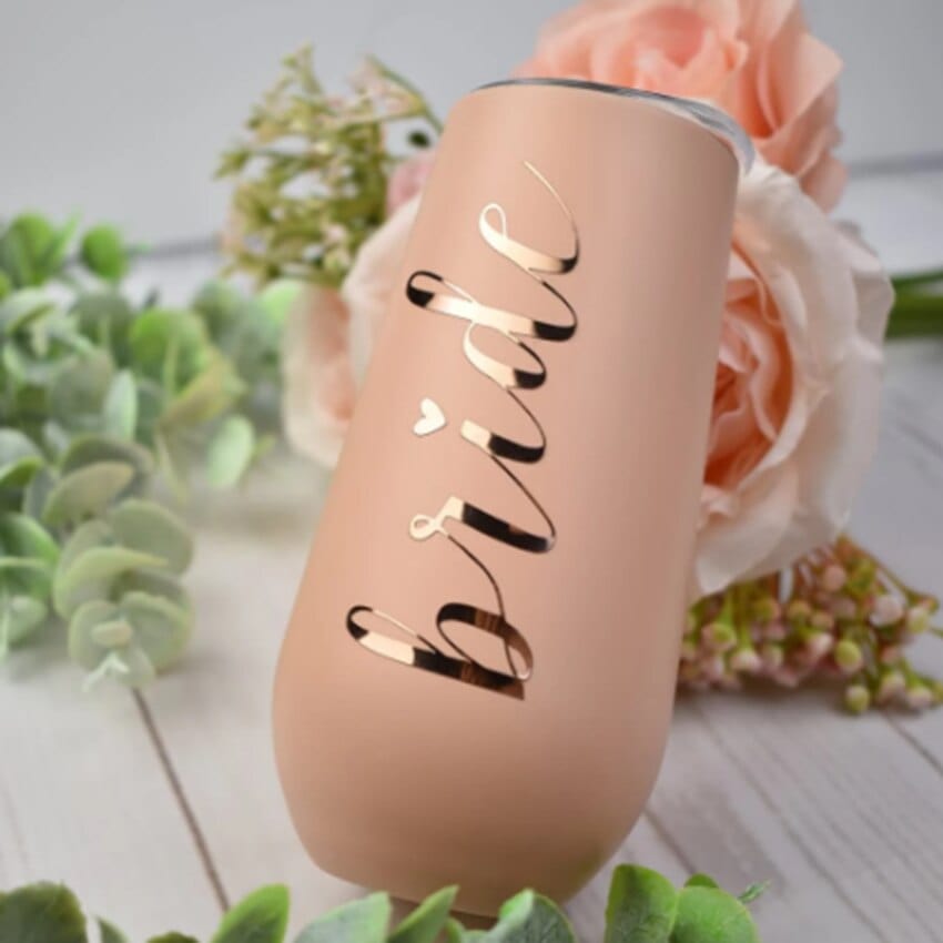 Personalized Flute Tumblers Custom Stainless Tumbler Champagne Bachelorette Party Wine Cup Bridesmaid Proposal Bridal Favors