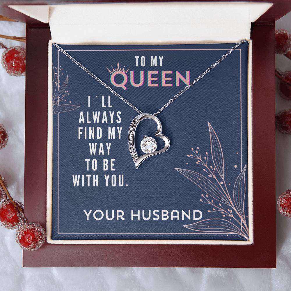 To My Queen Valentine´s Day Mother´s Day Message Card Forever Necklace