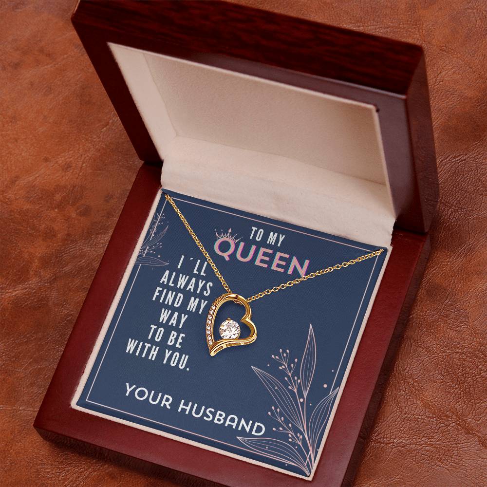 To My Queen Valentine´s Day Mother´s Day Message Card Forever Necklace