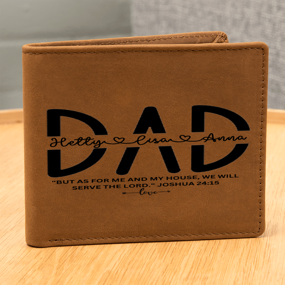 Dad Custom Names Leather Wallet