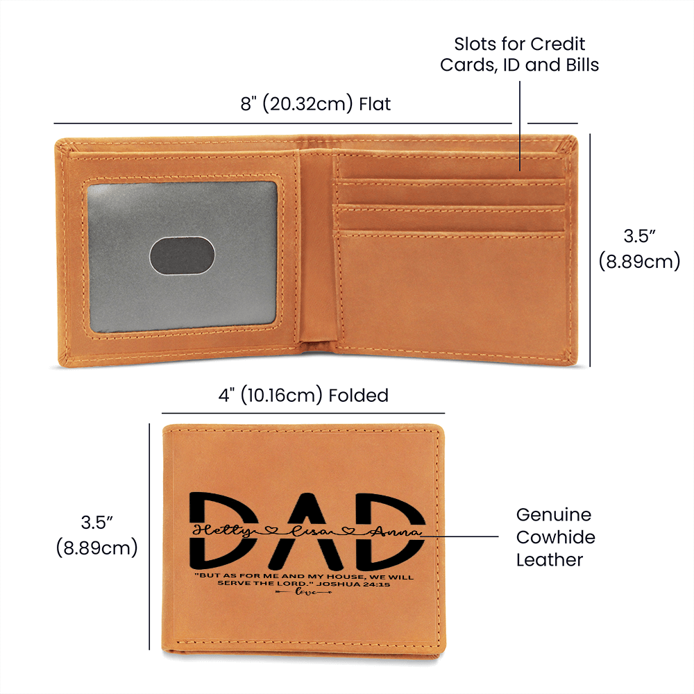 Dad Custom Names Leather Wallet