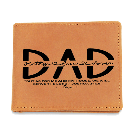 Dad Custom Names Leather Wallet