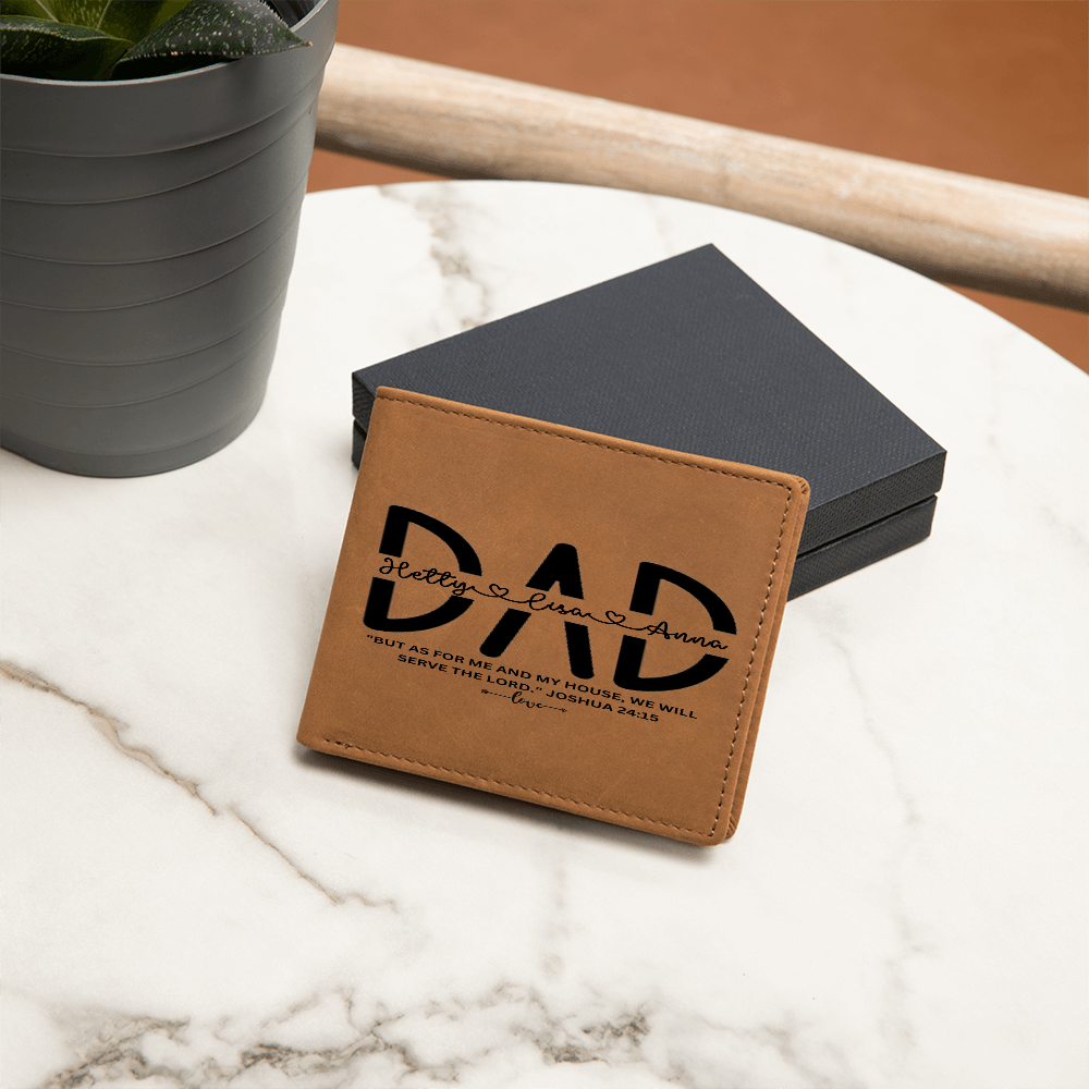 Dad Custom Names Leather Wallet