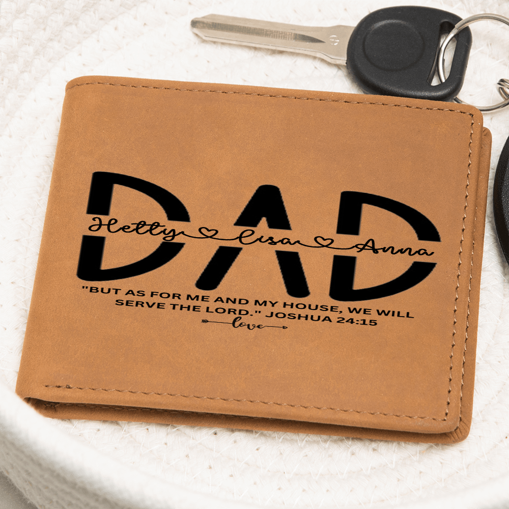 Dad Custom Names Leather Wallet