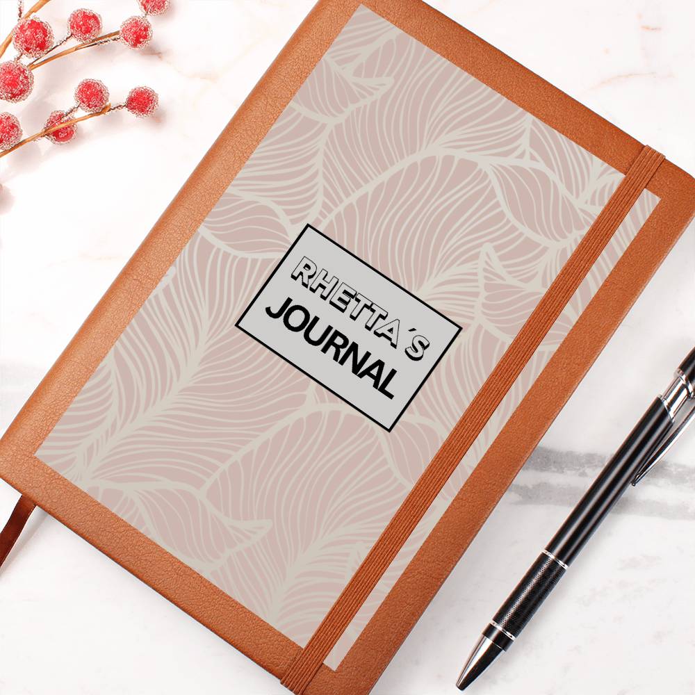 Custom Name Leaf Pattern Journal