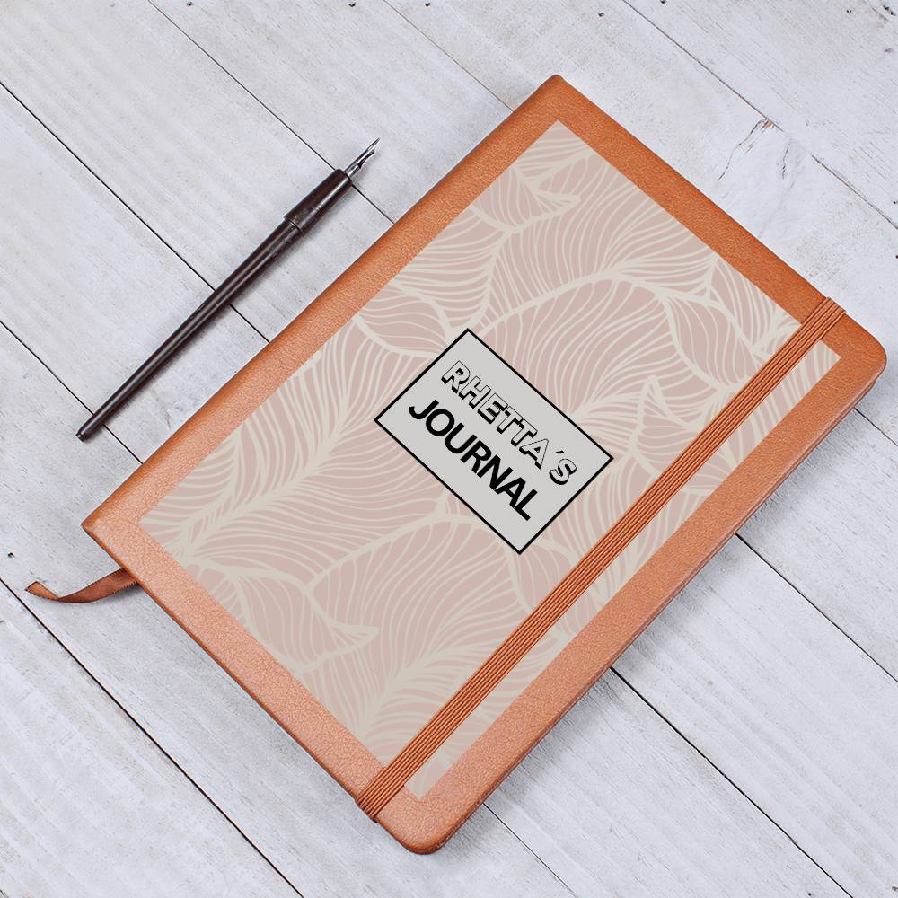 Custom Name Leaf Pattern Journal