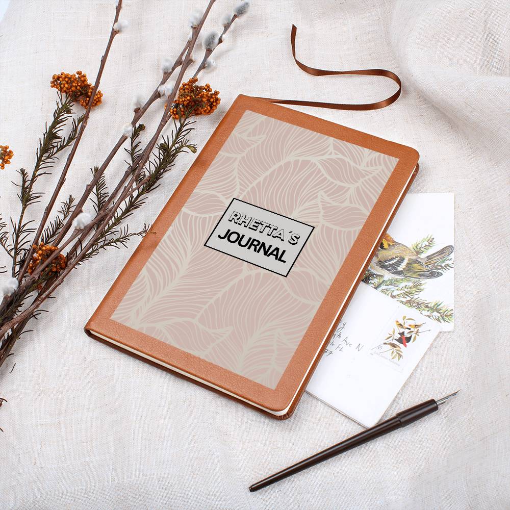 Custom Name Leaf Pattern Journal