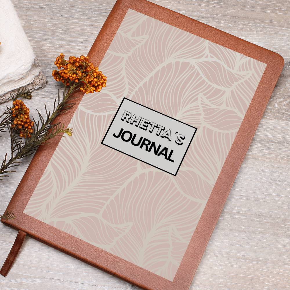 Custom Name Leaf Pattern Journal