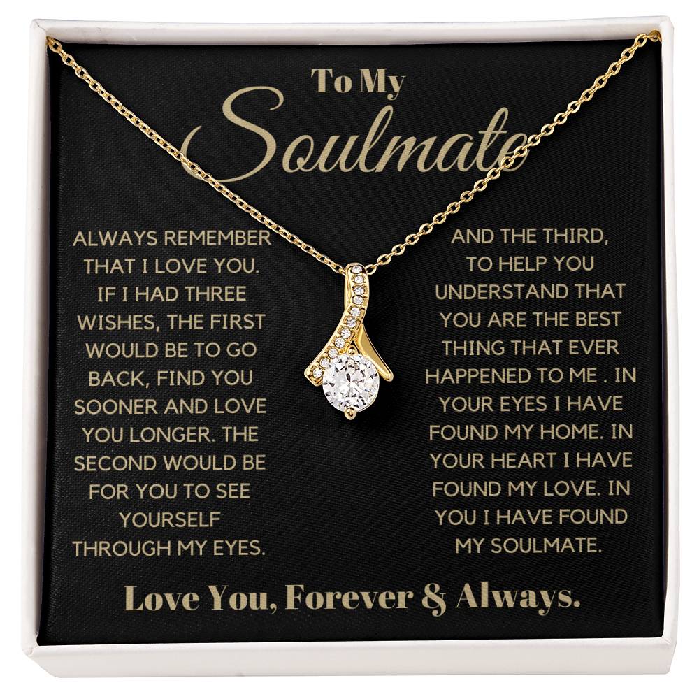 Keywords: gift for soulmate, sentimental necklace, meaningful jewelry, jewelry for soulmate, Love necklace, keepsake necklace, gift of love, soulmate gift ideas
Give your soulmate a gift that holds all your love and dreams with the "Gift For Soulmate. This beautifully crafted necklace is more than just a piece of jewelry-it's a heartfelt symbol of your hopes and blessings for her future. With its elegant design and thoughtful message card, this gift is perfect for birthdays, graduations, or special mileston