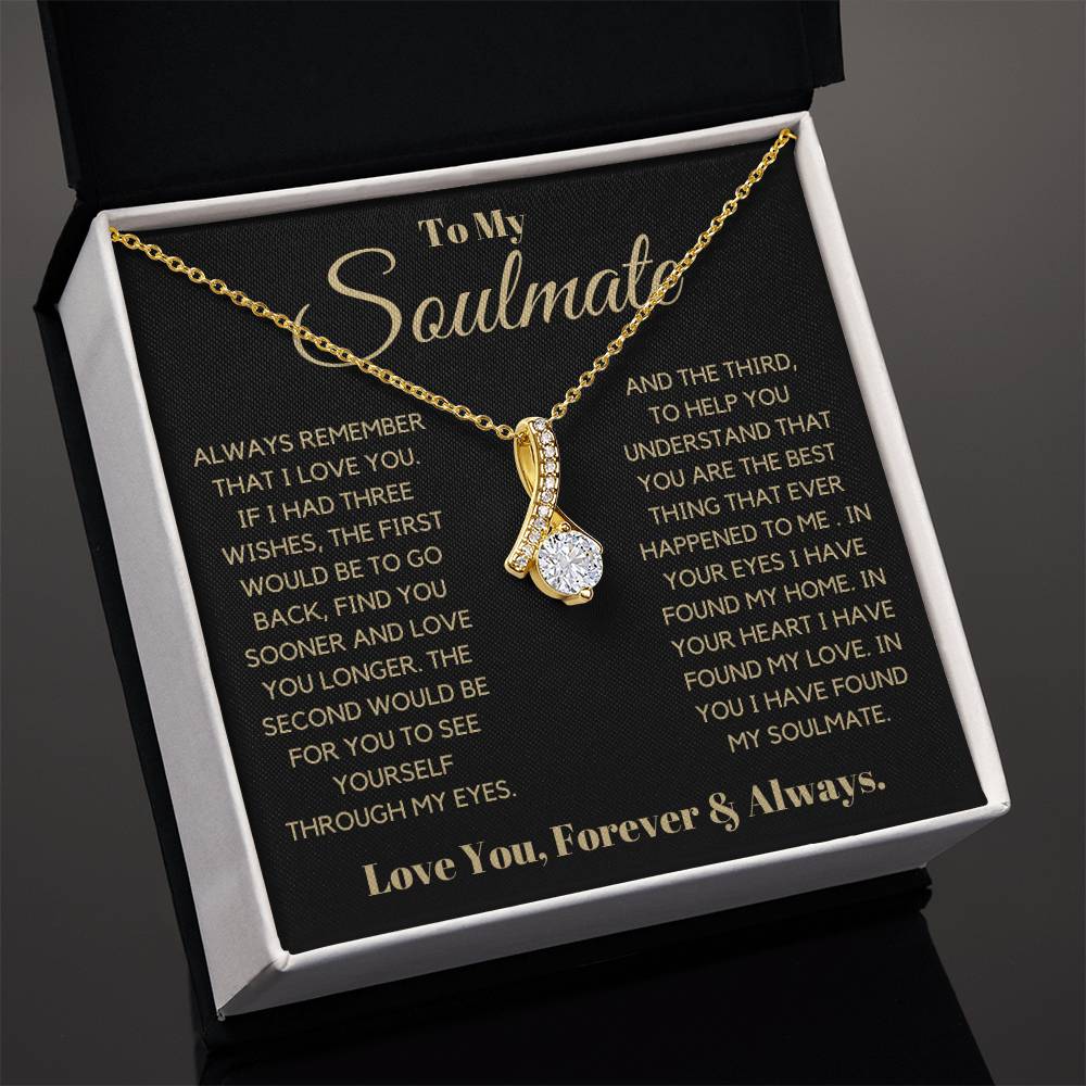 Keywords: gift for soulmate, sentimental necklace, meaningful jewelry, jewelry for soulmate, Love necklace, keepsake necklace, gift of love, soulmate gift ideas
Give your soulmate a gift that holds all your love and dreams with the "Gift For Soulmate. This beautifully crafted necklace is more than just a piece of jewelry-it's a heartfelt symbol of your hopes and blessings for her future. With its elegant design and thoughtful message card, this gift is perfect for birthdays, graduations, or special mileston