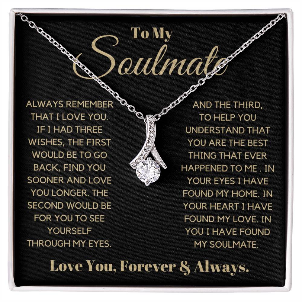 Keywords: gift for soulmate, sentimental necklace, meaningful jewelry, jewelry for soulmate, Love necklace, keepsake necklace, gift of love, soulmate gift ideas
Give your soulmate a gift that holds all your love and dreams with the "Gift For Soulmate. This beautifully crafted necklace is more than just a piece of jewelry-it's a heartfelt symbol of your hopes and blessings for her future. With its elegant design and thoughtful message card, this gift is perfect for birthdays, graduations, or special mileston