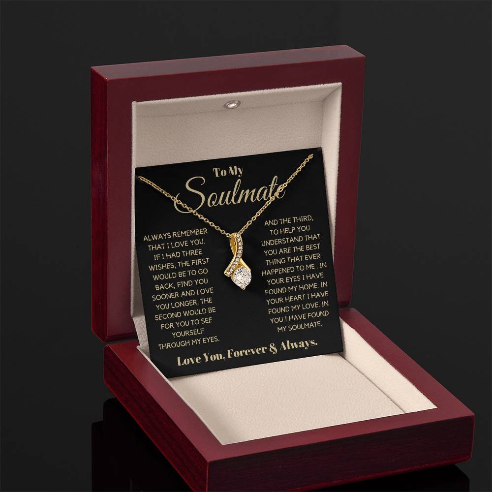 Keywords: gift for soulmate, sentimental necklace, meaningful jewelry, jewelry for soulmate, Love necklace, keepsake necklace, gift of love, soulmate gift ideas
Give your soulmate a gift that holds all your love and dreams with the "Gift For Soulmate. This beautifully crafted necklace is more than just a piece of jewelry-it's a heartfelt symbol of your hopes and blessings for her future. With its elegant design and thoughtful message card, this gift is perfect for birthdays, graduations, or special mileston