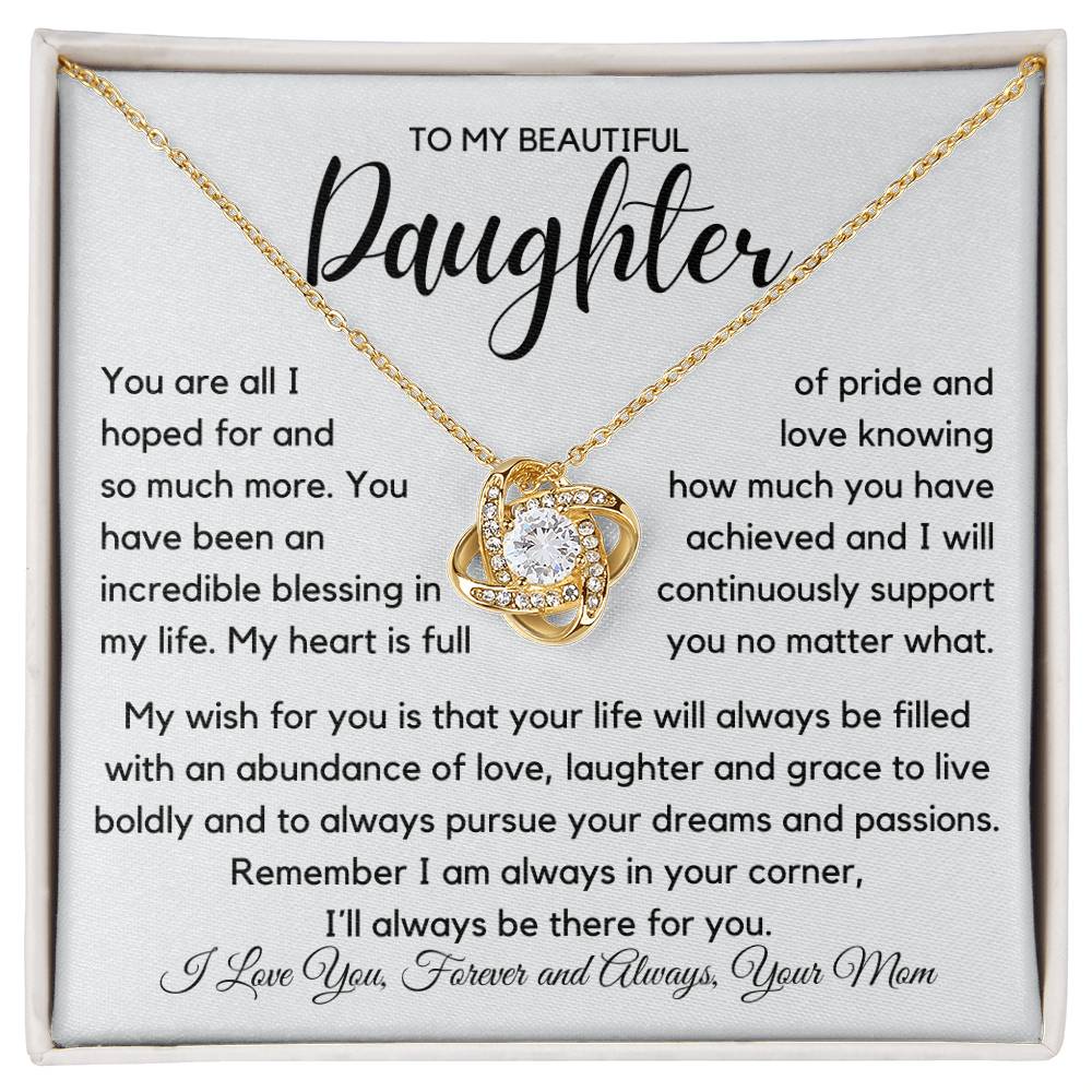 To My Beautiful Daughter - Proud Of You Necklace