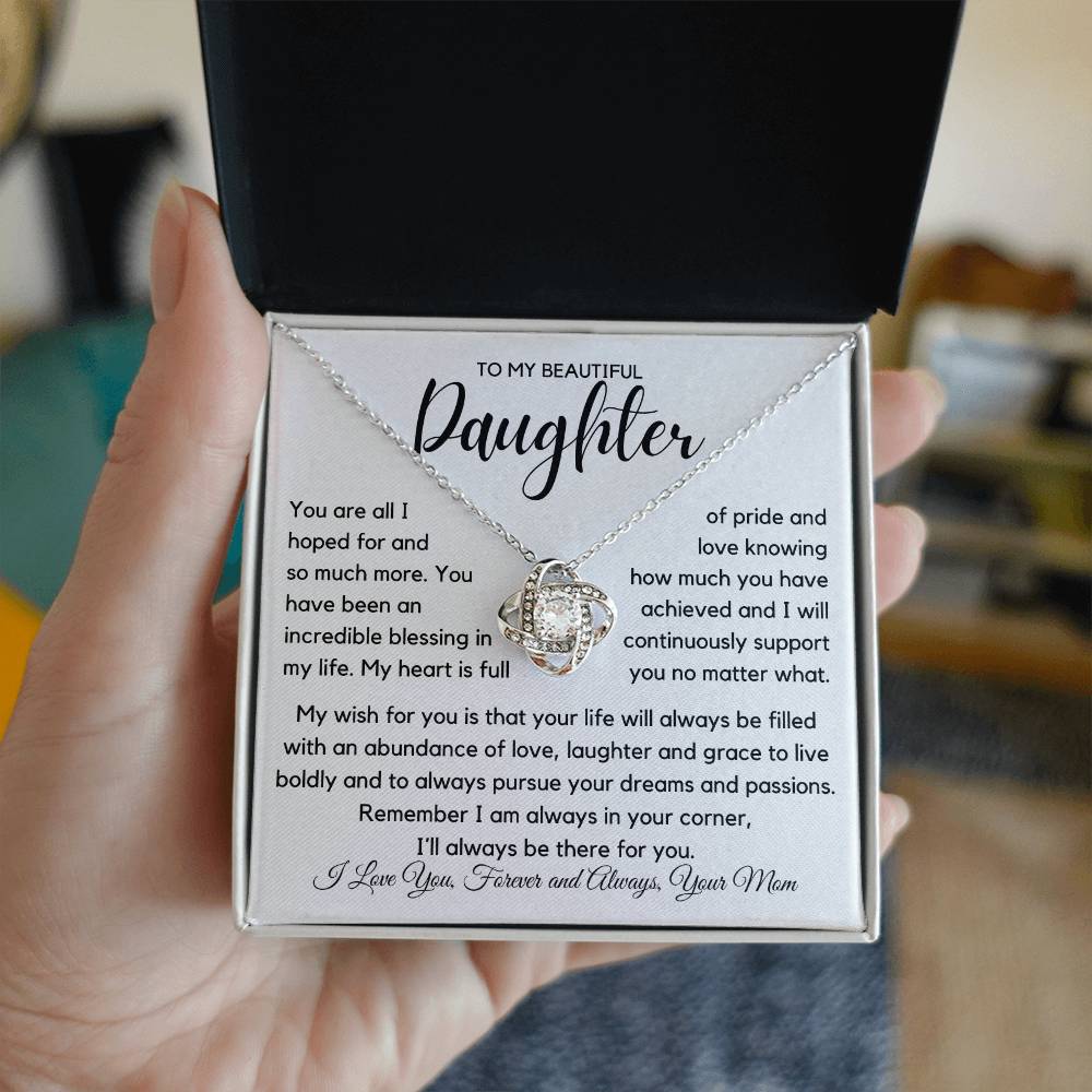 To My Beautiful Daughter - Proud Of You Necklace