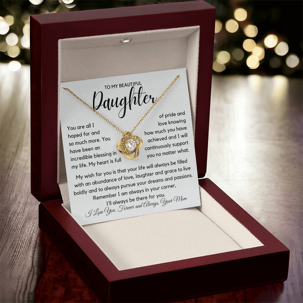 To My Beautiful Daughter - Proud Of You Necklace